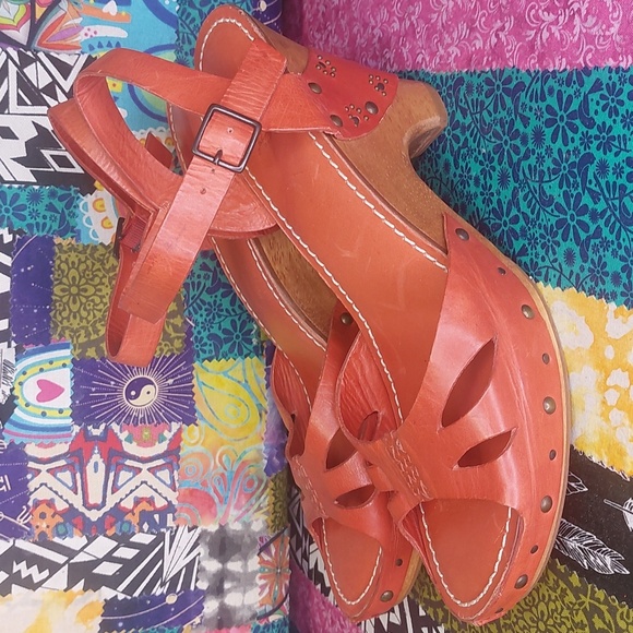Frye Studded leather Sandals Burnt Orange 8.5 - Picture 7 of 14